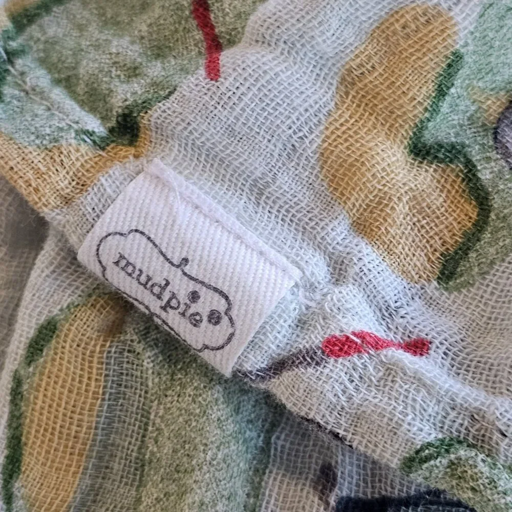 MUD PIE Golf Blanket Cart‎ Clubs Bags Flags Balls Thin Muslin Cotton